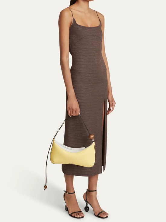 Jacquemus Handbags - Authentic JACQUEMUS Le Grand Bisou Perle Leather Shoulder Bag Yellow